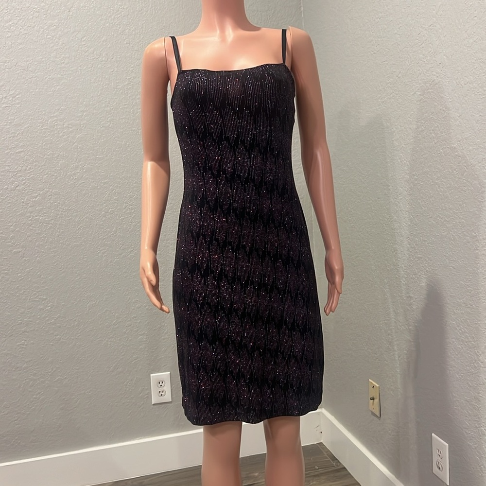 NEXT UP DRESS SAPPHIRE GLITTER SPARKLE METALLIC COCTAIL PARTY STRETCH DRESS #166